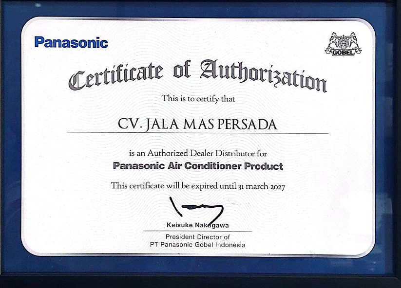 Sertifikat Panasonic